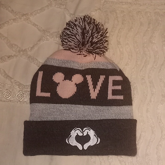 Disney Valentine's Day Love Winter Hat and Cut Off Glove Mittens - Picture 2 of 6